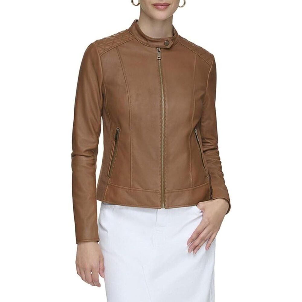 Marc New York‎ Glenbrook Feather Leather Coat, Small